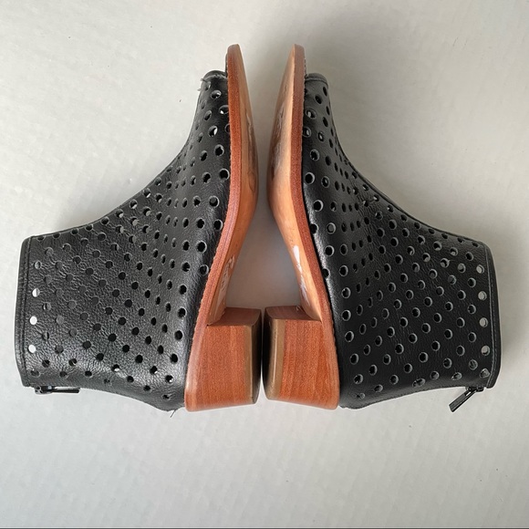 Loeffler Randall Ione Black Laser Cut Perforated Open Toe Ankle Bootie size 7 - Picture 7 of 12